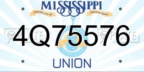 4Q75576 Mississippi License Plate