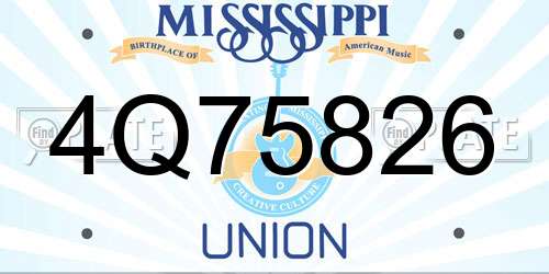 4Q75826 Mississippi License Plate