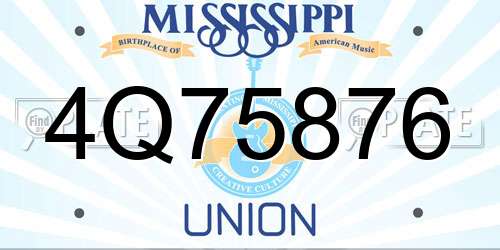 4Q75876 Mississippi License Plate
