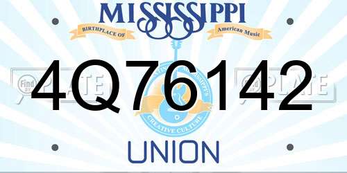 4Q76142 Mississippi License Plate