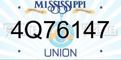 4Q76147 Mississippi License Plate