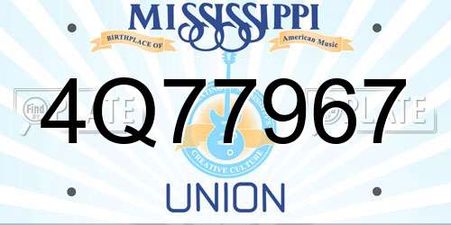 4Q77967 Mississippi License Plate