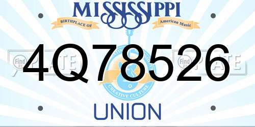 4Q78526 Mississippi License Plate