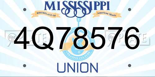 4Q78576 Mississippi License Plate