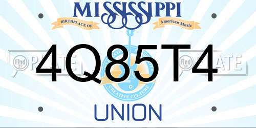 4Q85T4 Mississippi License Plate