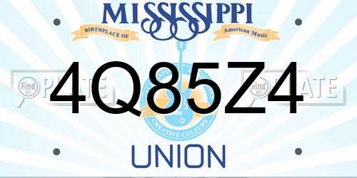 4Q85Z4 Mississippi License Plate