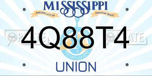 4Q88T4 Mississippi License Plate