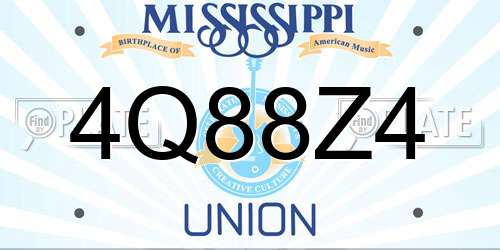 4Q88Z4 Mississippi License Plate