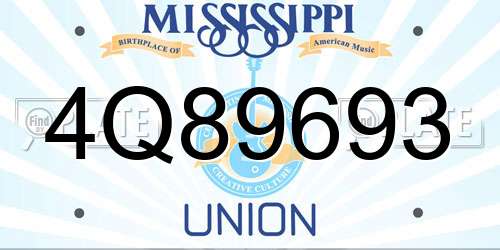 4Q89693 Mississippi License Plate