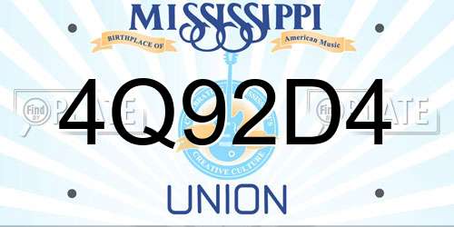 4Q92D4 Mississippi License Plate