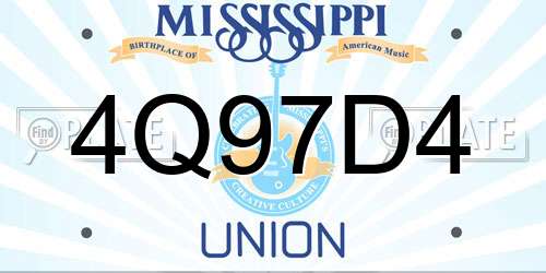 4Q97D4 Mississippi License Plate