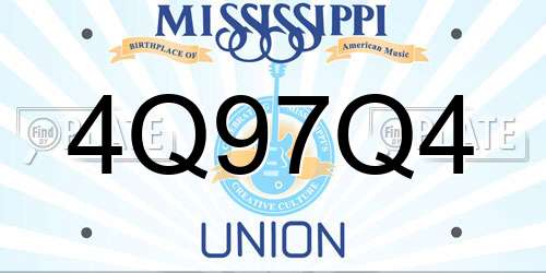4Q97Q4 Mississippi License Plate