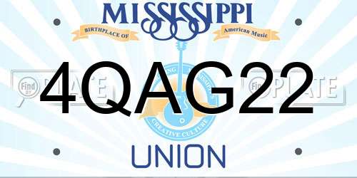 4QAG22 Mississippi License Plate
