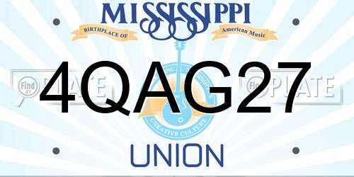 4QAG27 Mississippi License Plate