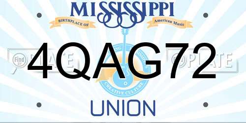 4QAG72 Mississippi License Plate