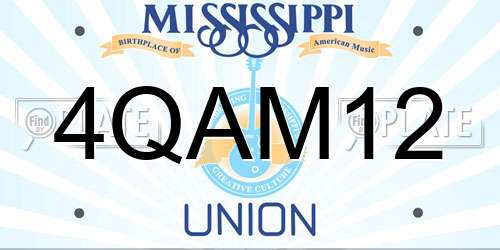 4QAM12 Mississippi License Plate