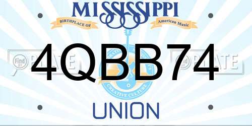 4QBB74 Mississippi License Plate