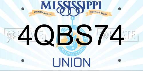 4QBS74 Mississippi License Plate