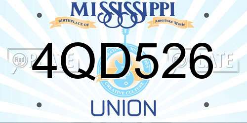 4QD526 Mississippi License Plate