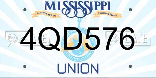 4QD576 Mississippi License Plate