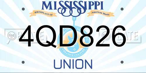 4QD826 Mississippi License Plate