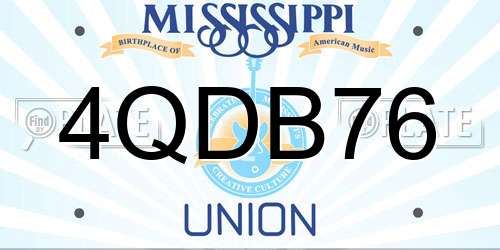 4QDB76 Mississippi License Plate