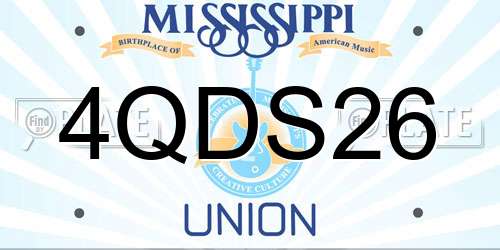 4QDS26 Mississippi License Plate