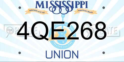 4QE268 Mississippi License Plate
