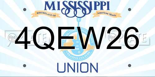 4QEW26 Mississippi License Plate