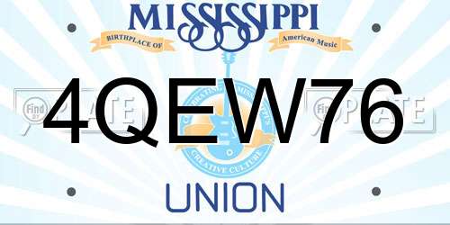4QEW76 Mississippi License Plate