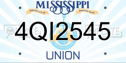 4QI2545 Mississippi License Plate