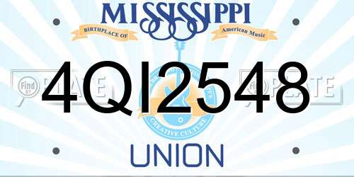 4QI2548 Mississippi License Plate