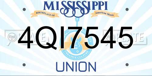4QI7545 Mississippi License Plate