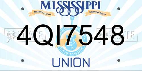 4QI7548 Mississippi License Plate