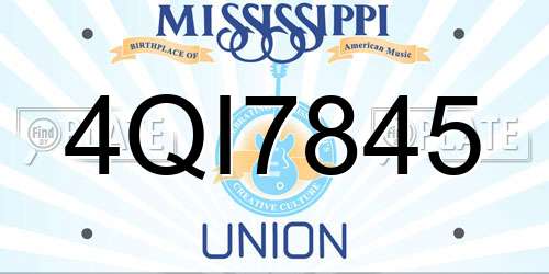 4QI7845 Mississippi License Plate