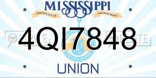 4QI7848 Mississippi License Plate