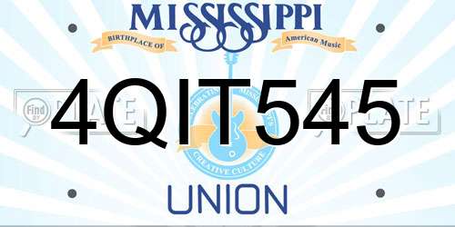 4QIT545 Mississippi License Plate