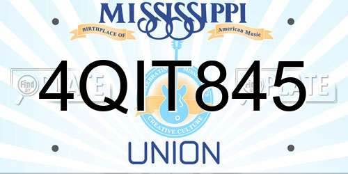4QIT845 Mississippi License Plate