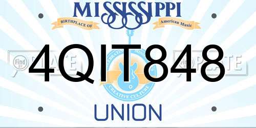 4QIT848 Mississippi License Plate