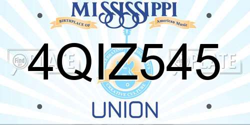 4QIZ545 Mississippi License Plate