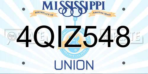 4QIZ548 Mississippi License Plate