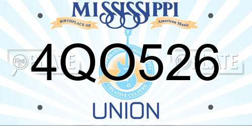 4QO526 Mississippi License Plate