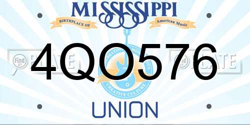 4QO576 Mississippi License Plate