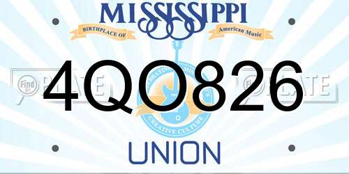 4QO826 Mississippi License Plate