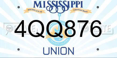 4QQ876 Mississippi License Plate