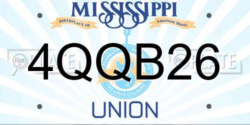 4QQB26 Mississippi License Plate