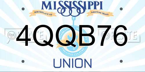 4QQB76 Mississippi License Plate