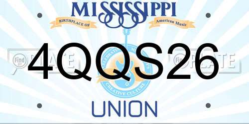 4QQS26 Mississippi License Plate
