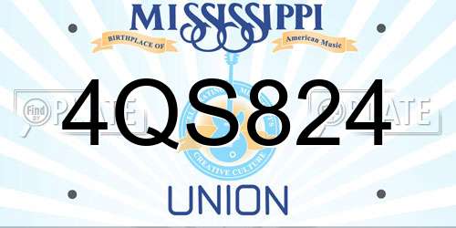 4QS824 Mississippi License Plate