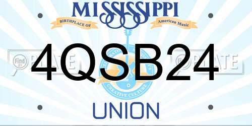 4QSB24 Mississippi License Plate